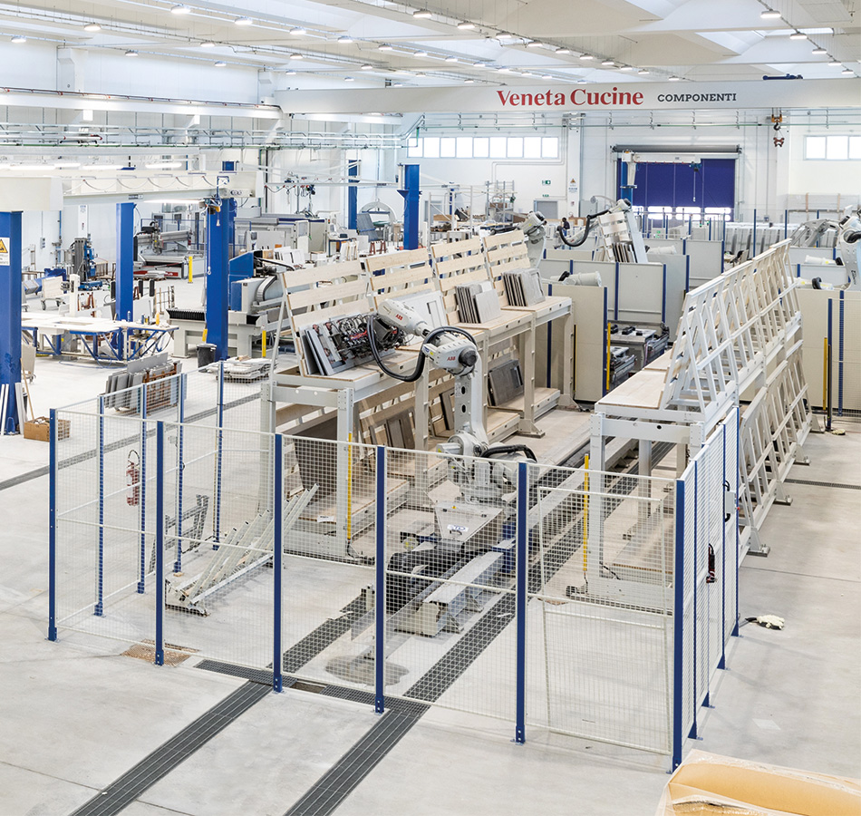 Stabilimento produttivo Veneta Cucine con tecnologia Industria 4.0